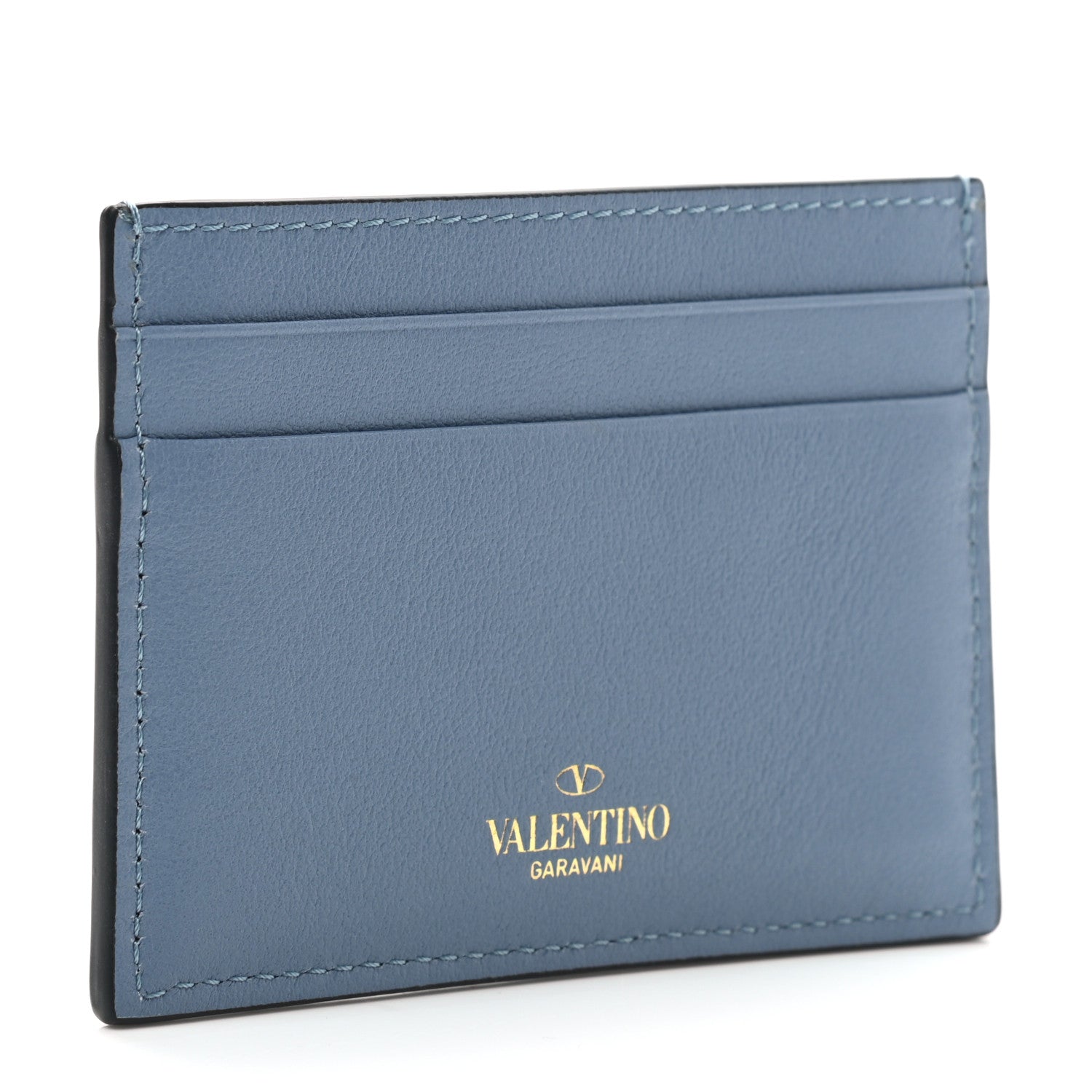 Valentino Garavani Vitello Rockstud Card Holder Niagara 3 of 6