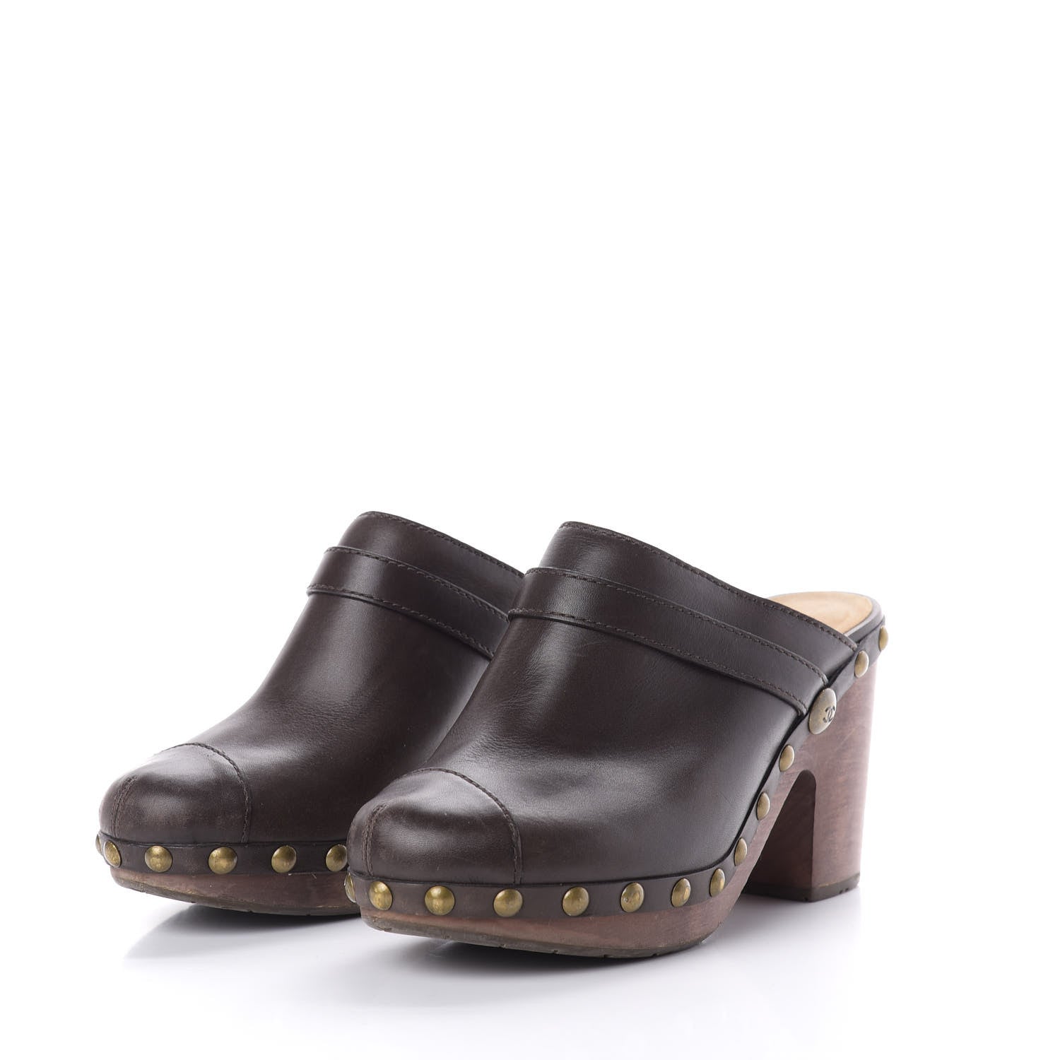 Chanel Calfskin CC Clog 38.5 Brown 2 of 9