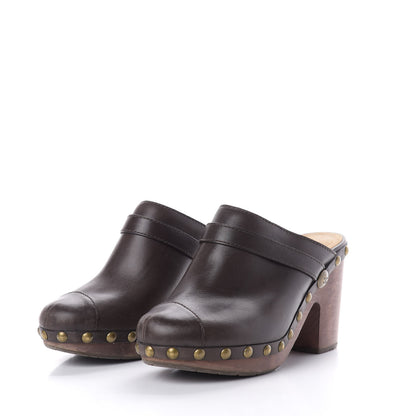Chanel Calfskin CC Clog 38.5 Brown 2 of 9
