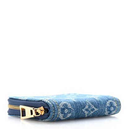 Louis Vuitton Denim Monogram Zippy Coin Purse Blue 4 of 6