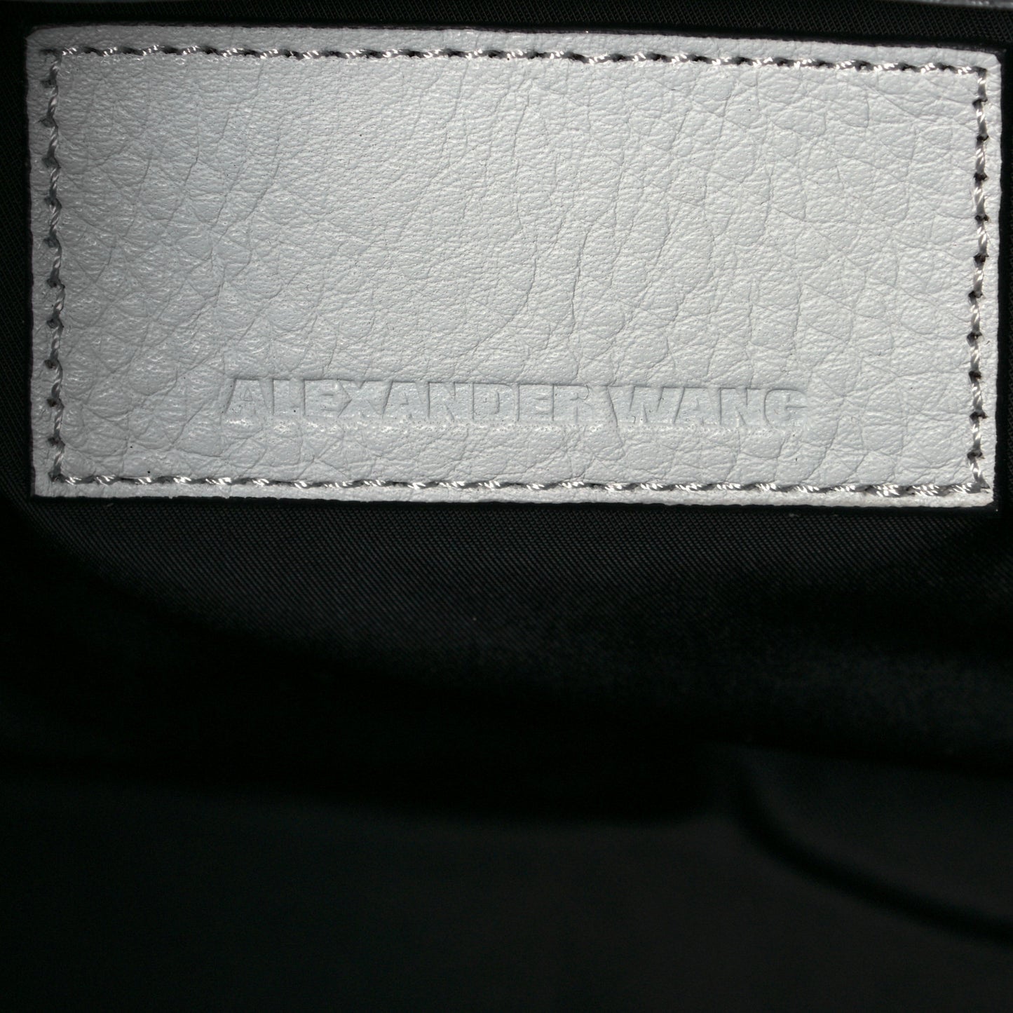Pebbled Lambskin Rockie White Black Hardware