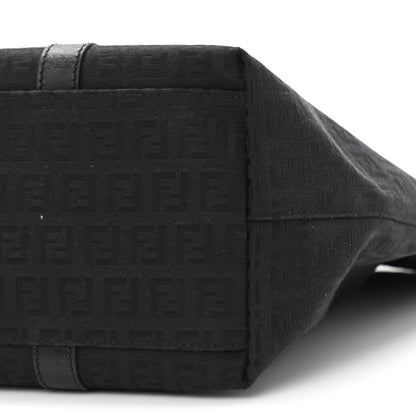Fendi Zucchino Large Charm Shopping Tote Black 10 of 11