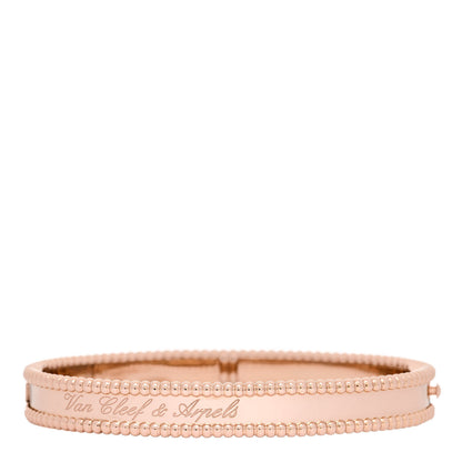Van Cleef & Arpels 18K Rose Gold Perlee Signature Bangle Bracelet M 2 of 4