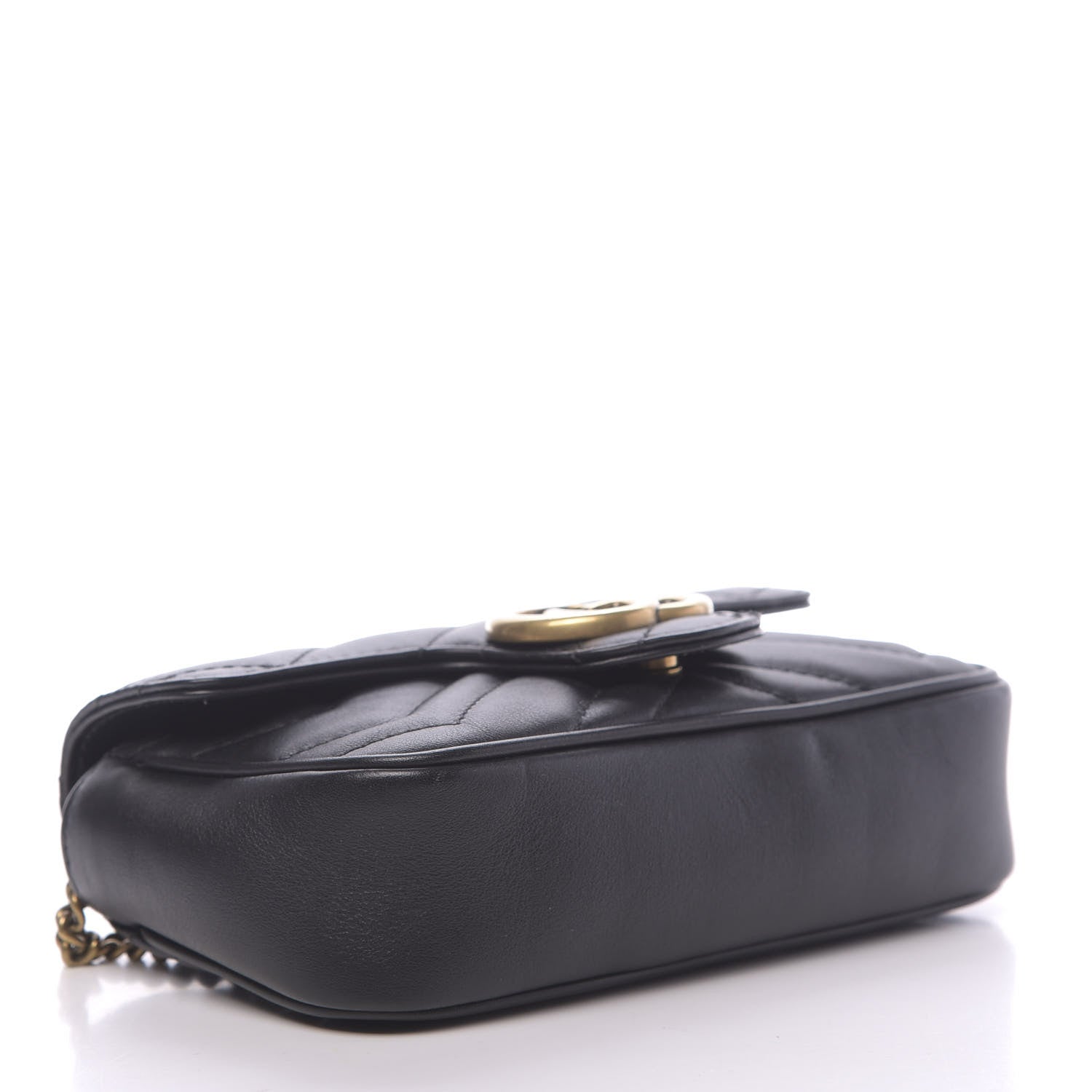 Gucci Calfskin Matelasse Super Mini GG Marmont Shoulder Bag Black 4 of 10