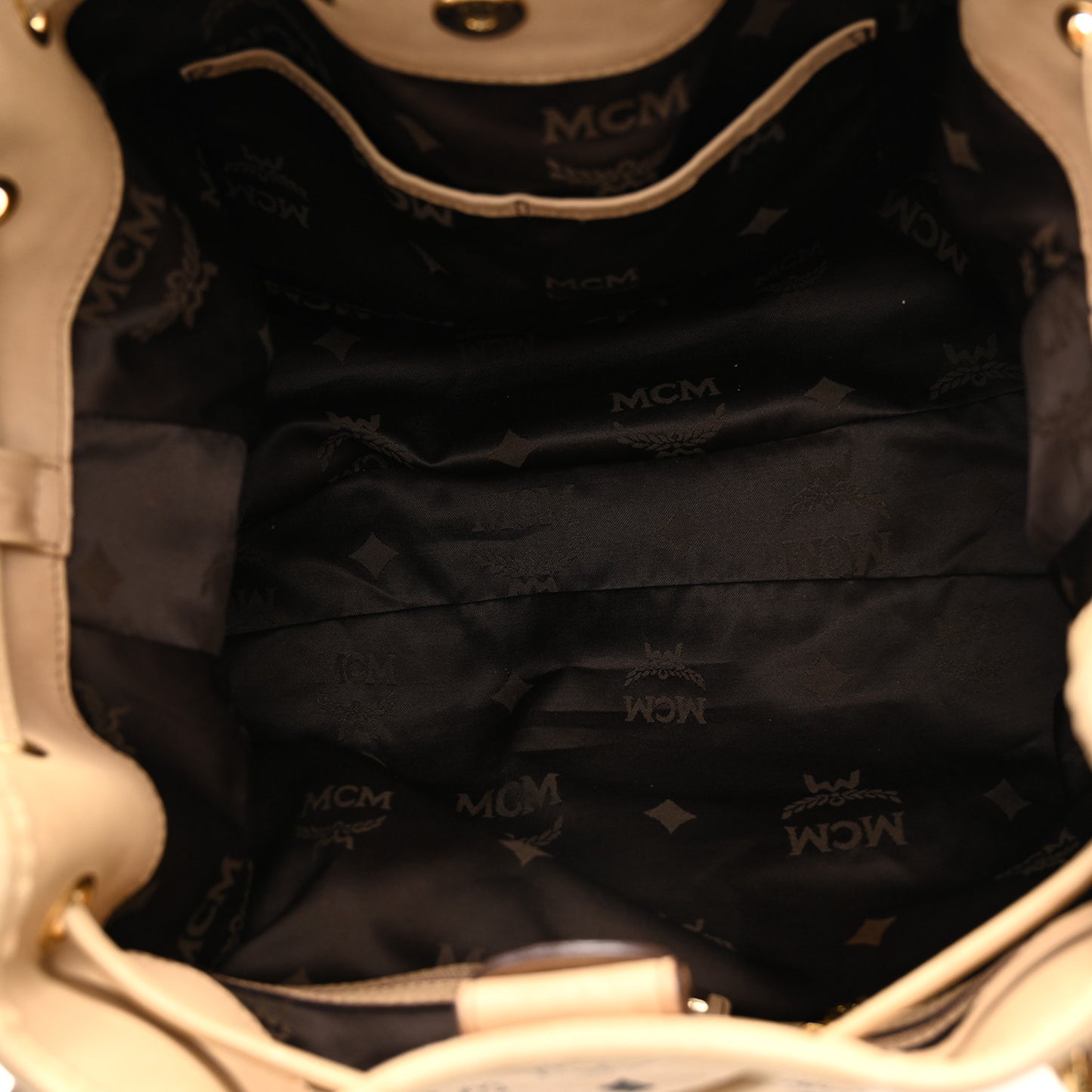 Visetos Medium Drawstring Shopper Beige