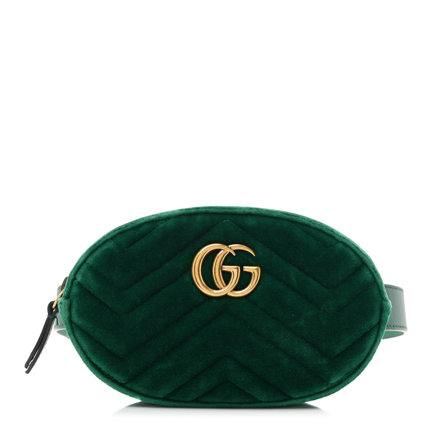 Velvet Matelasse GG Marmont Belt Bag 85 34 Green