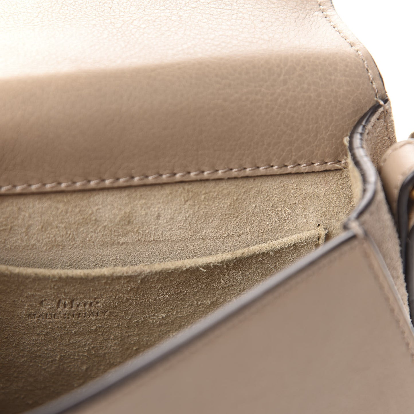 Calfskin Suede Small Nile Bracelet Bag Motty Grey