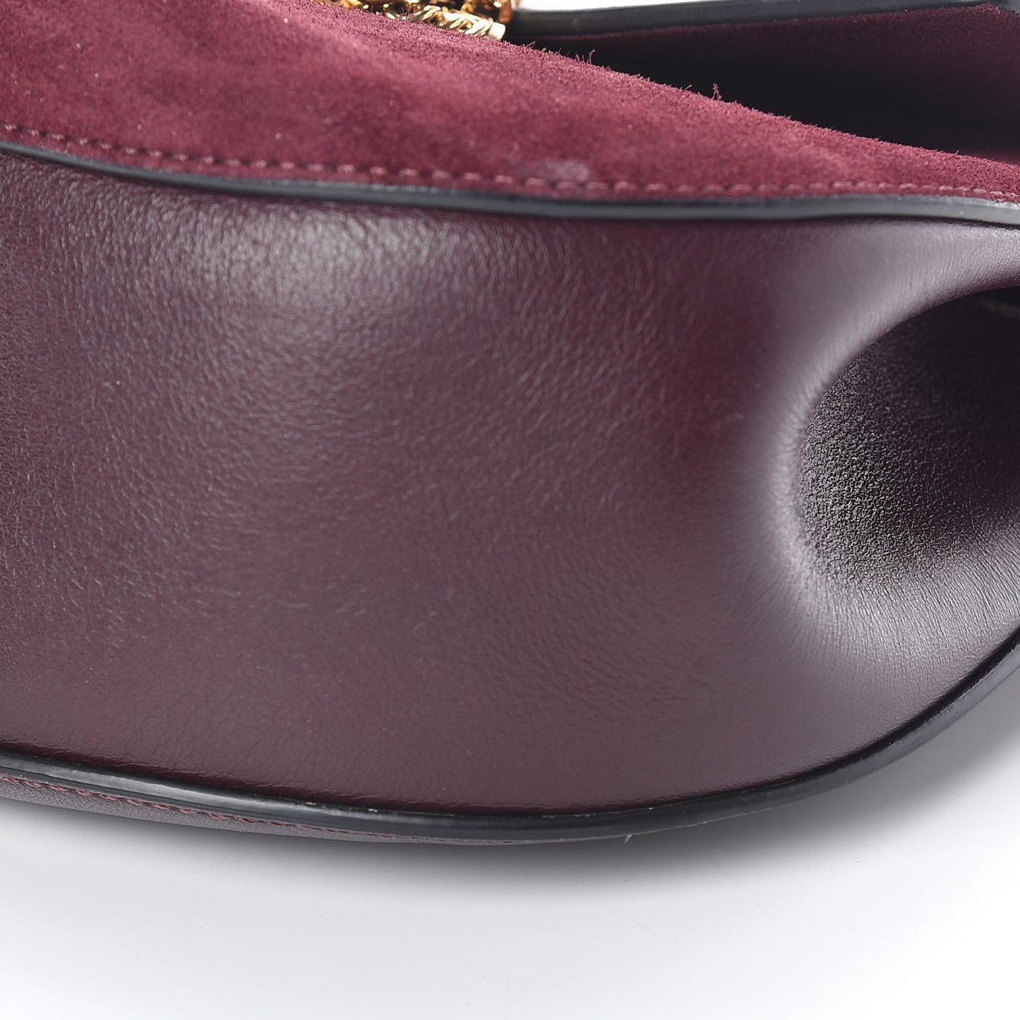Suede Smooth Calfskin Drew Shoulder Bag Dark Purple