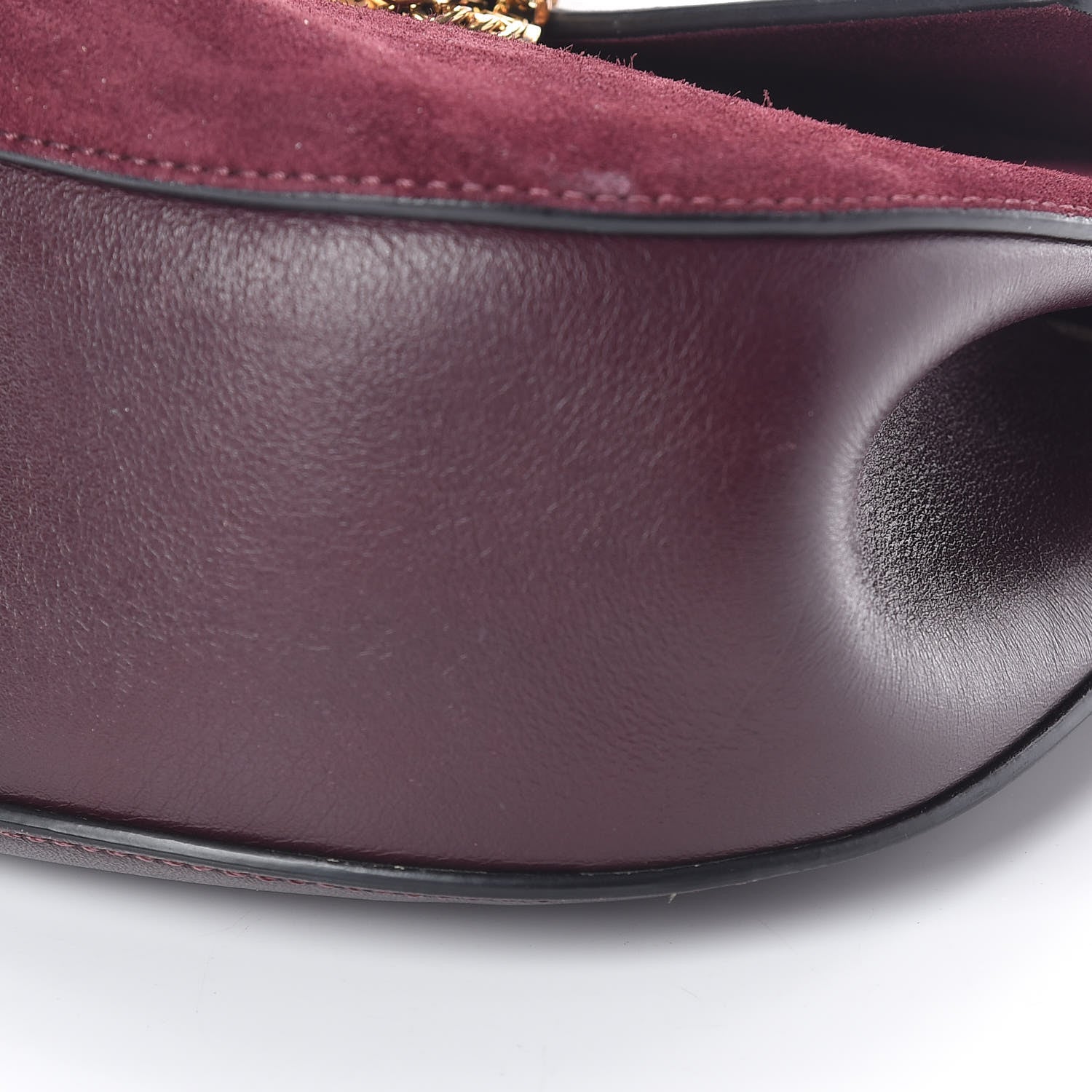 Chloe Suede Smooth Calfskin Drew Shoulder Bag Dark Purple 9 of 9