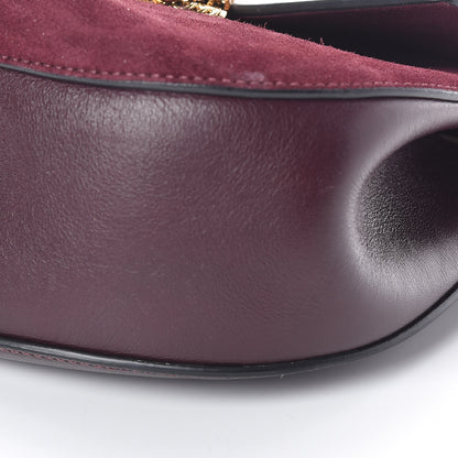 Chloe Suede Smooth Calfskin Drew Shoulder Bag Dark Purple 9 of 9