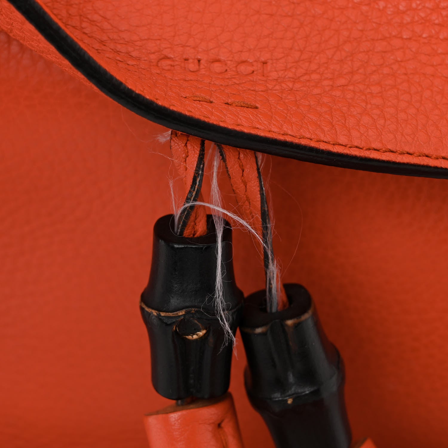 Gucci Cellarius Calfskin Medium Bamboo Daily Flap Shoulder Bag New Dark Orange 15 of 16