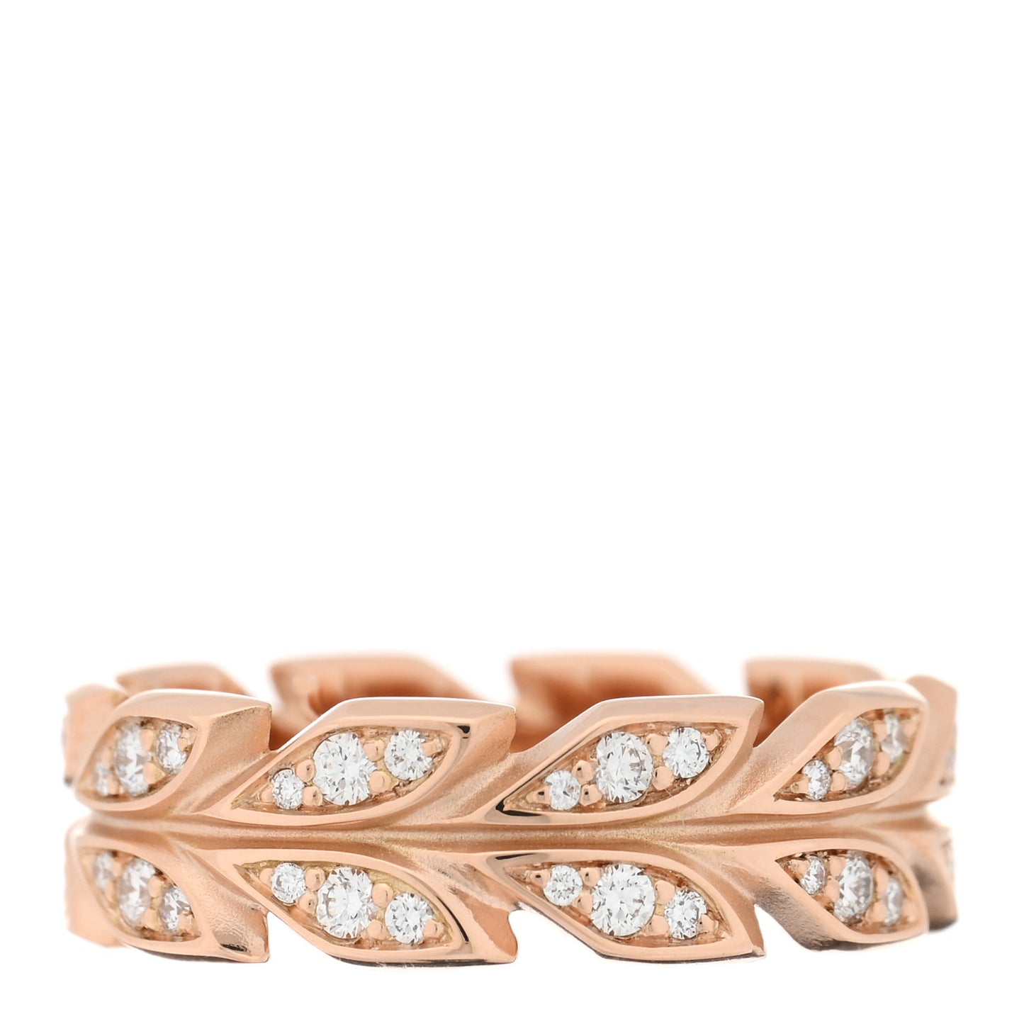 18K Rose Gold Diamond Victoria Vine Band Ring 54 7
