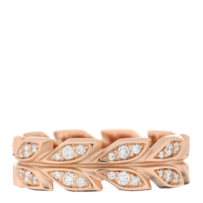 Tiffany 18K Rose Gold Diamond Victoria Vine Band Ring 54 7 3 of 5