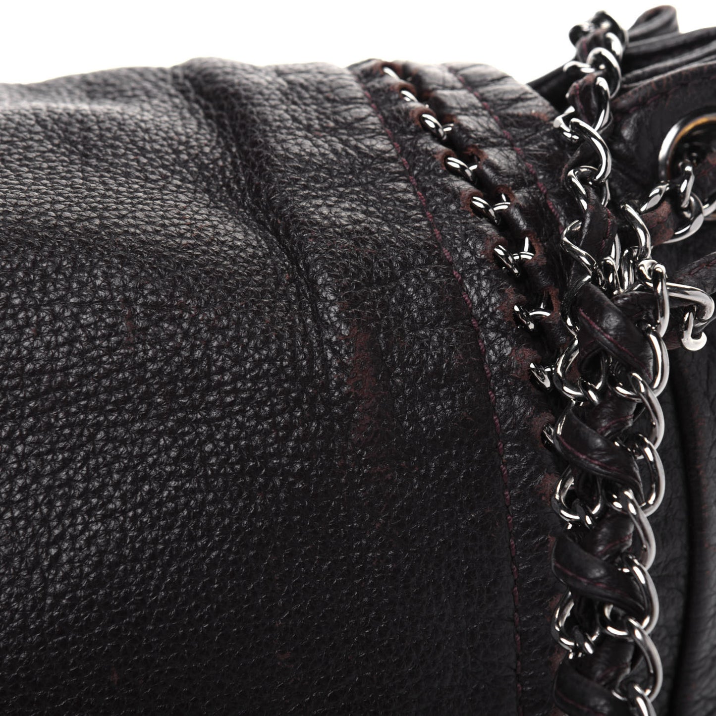 Metallic Deerskin Luxe Ligne Flap Black