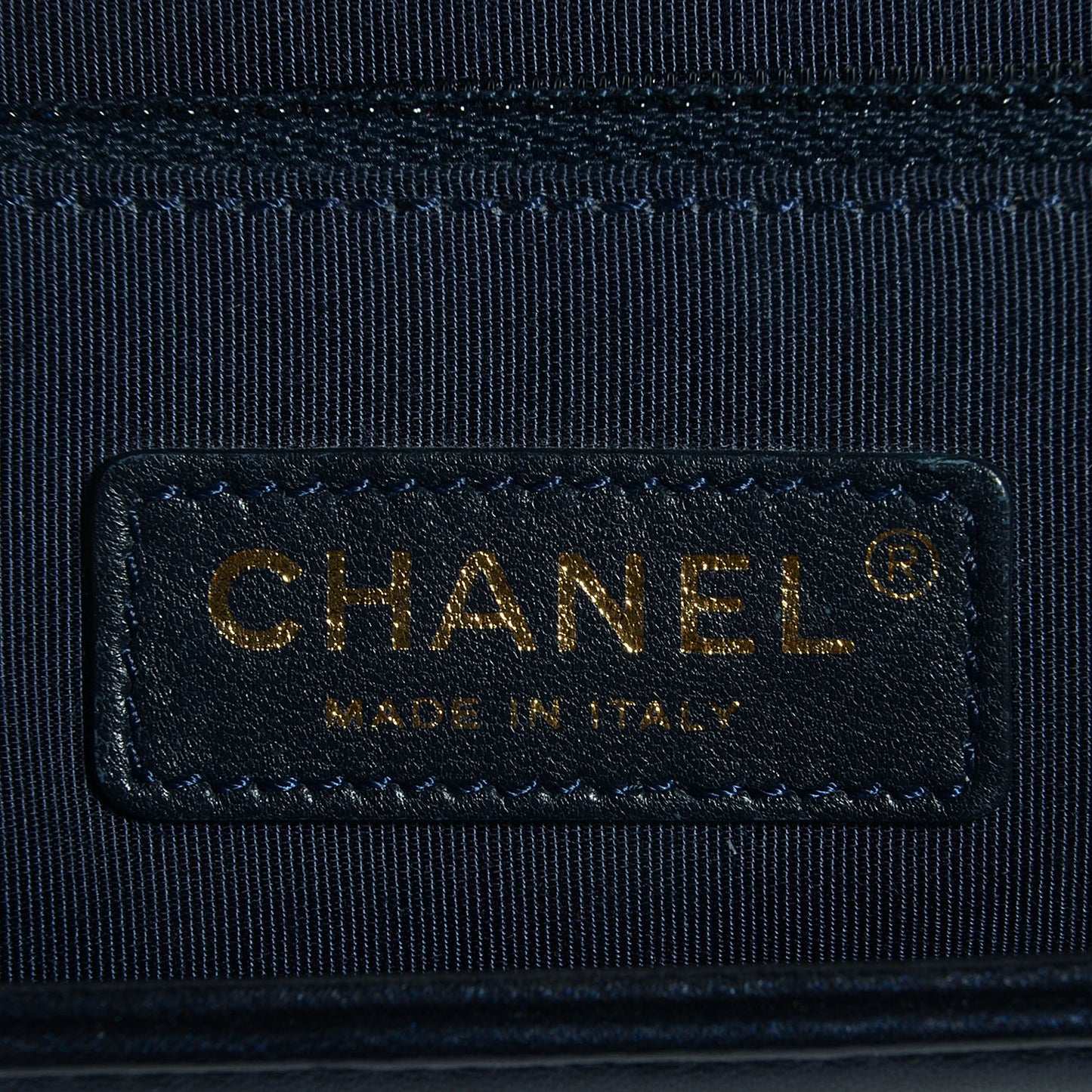 Lambskin Embossed Large Boy Cube Flap Navy Blue