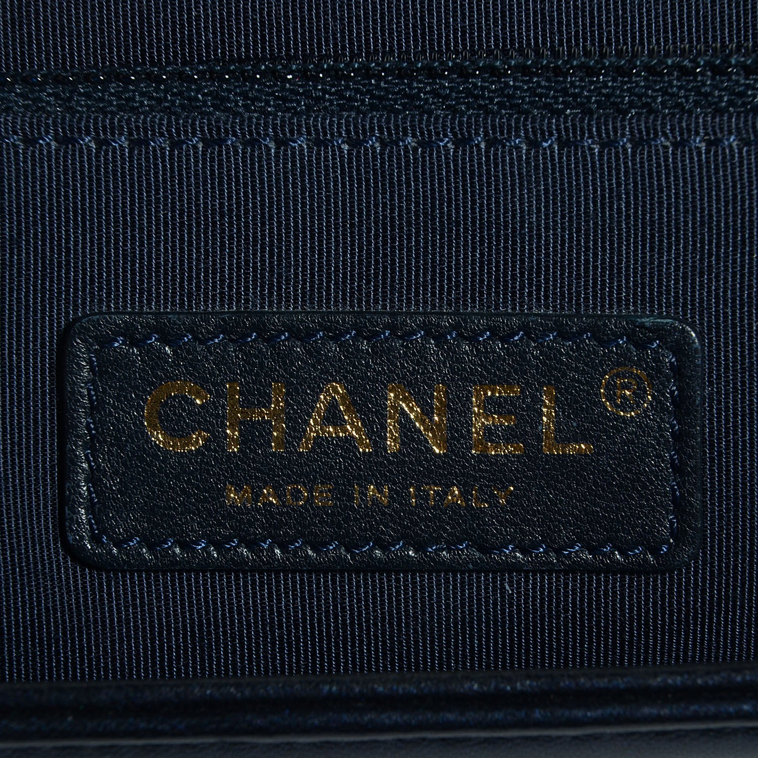 Chanel Lambskin Embossed Large Boy Cube Flap Navy Blue 7 of 8