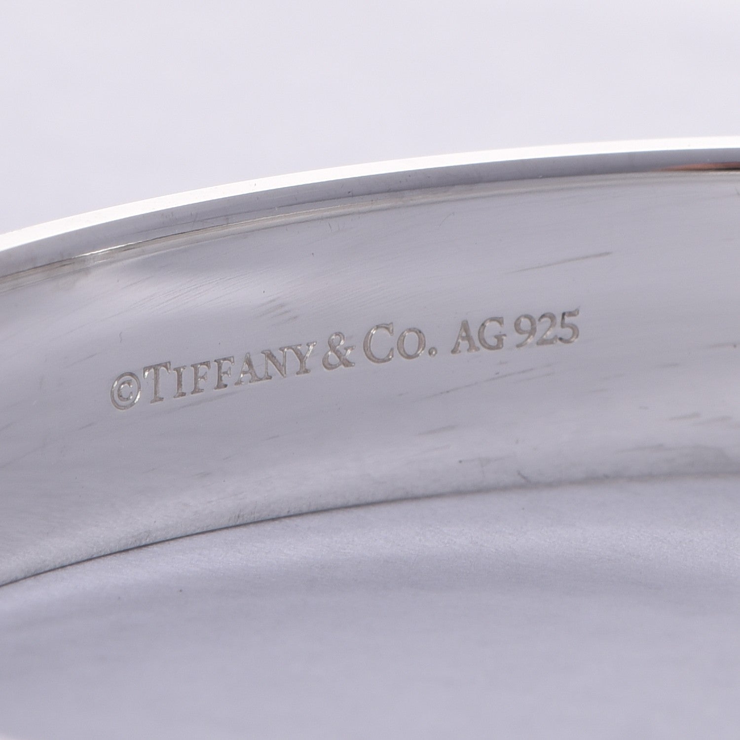 Tiffany Sterling Silver Diamond Narrow Locks Bangle Bracelet 5 of 6