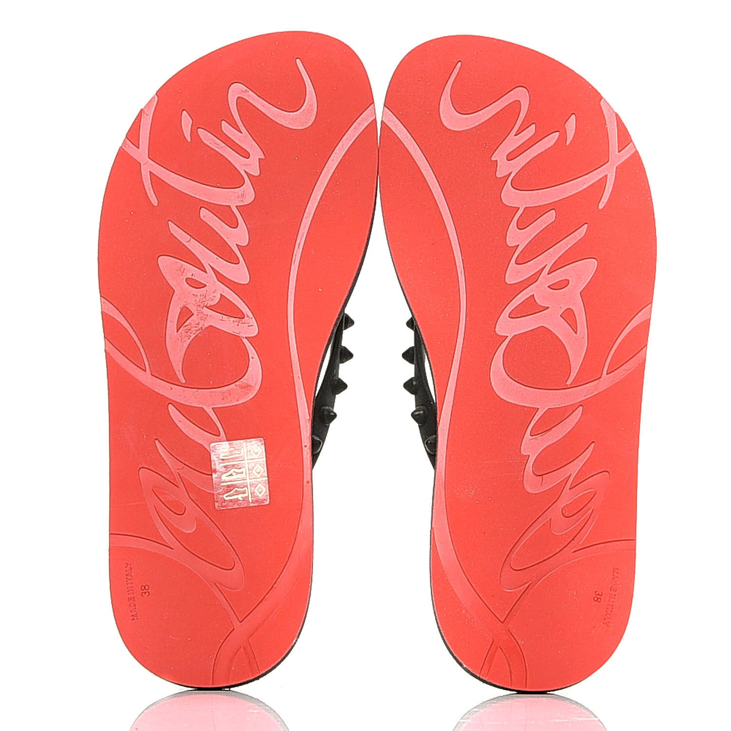 Rubber Spike Loubi Flip Flop 38 Black