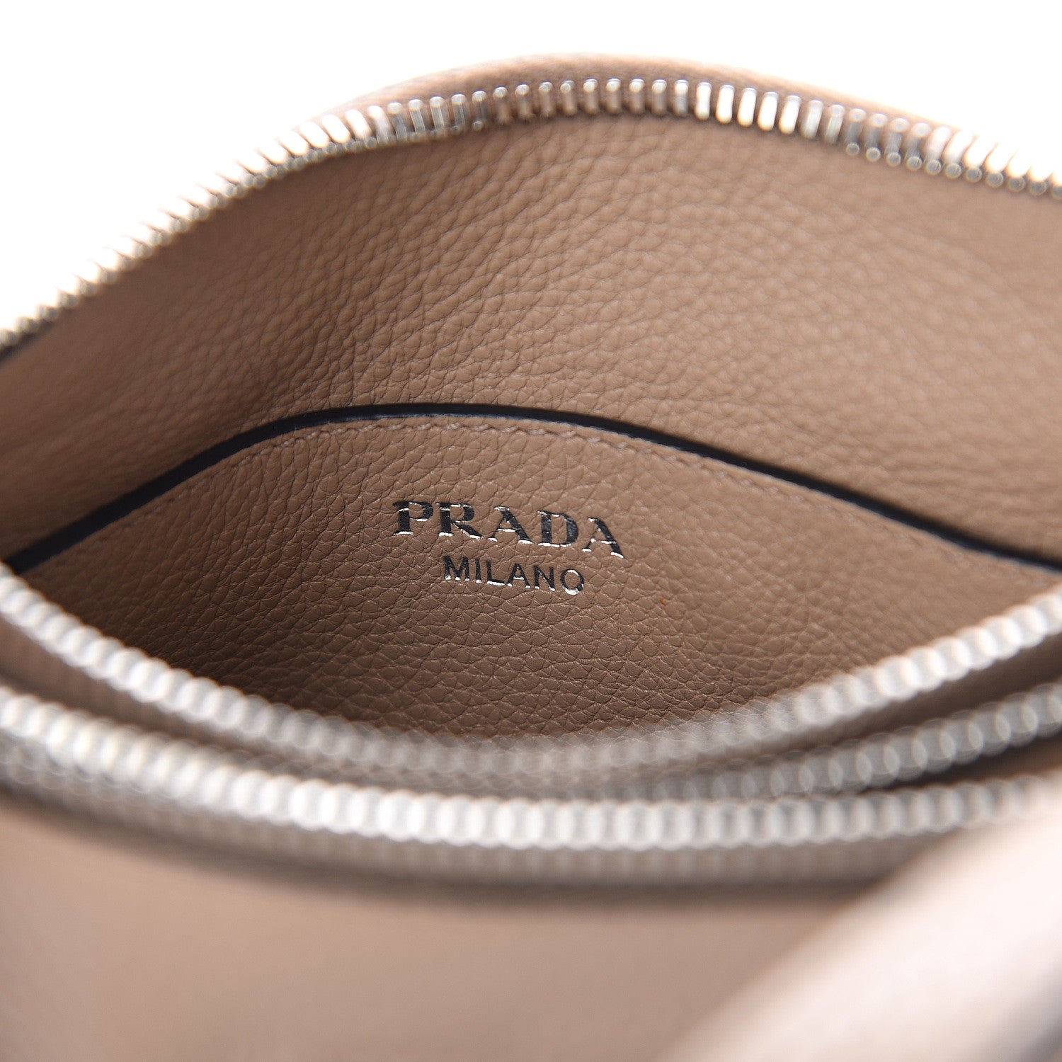 Prada Vitello Daino Double Zip Crossbody Bag Cammeo 5 of 9