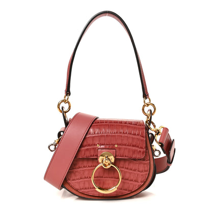 Chloe Calfskin Crocodile Embossed Small Tess Bag Rose 1 of 11