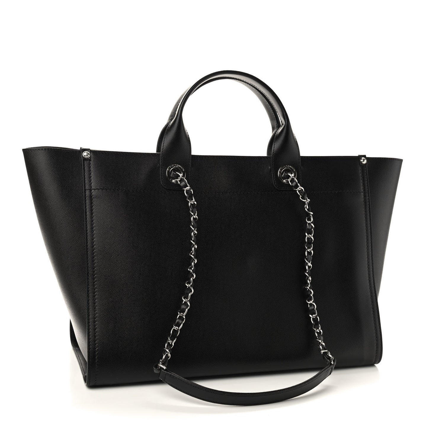Caviar Medium Studded Deauville Tote Black
