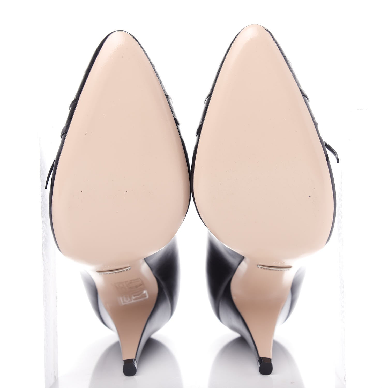 Gucci Nappa Bow High Heel Pumps 38 Black 6 of 11