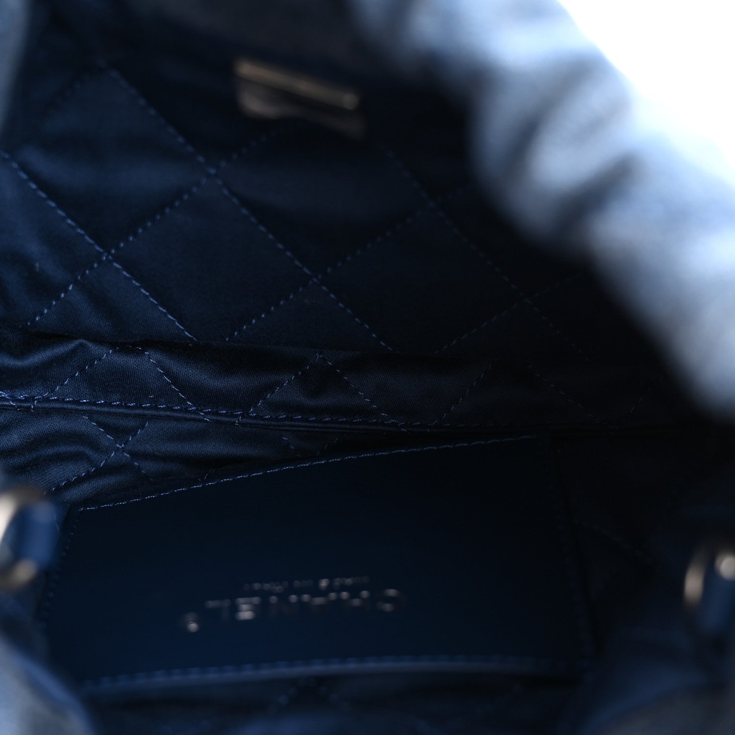 Chanel Washed Denim Quilted Studded Mini Chanel 22 Blue 1828374