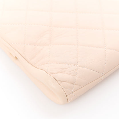 Chanel Lambskin Quilted Clutch Beige 10 of 11