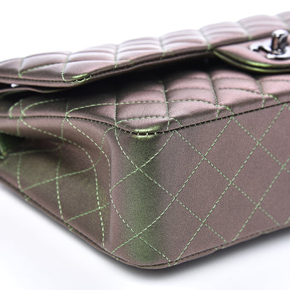 Chanel Iridescent Lambskin Quilted Medium Double Flap Green 7 of 14