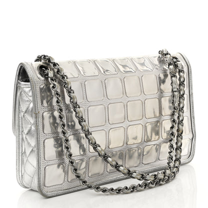 Chanel Vinyl Large Ice Cube Flap Silver 2 of 15