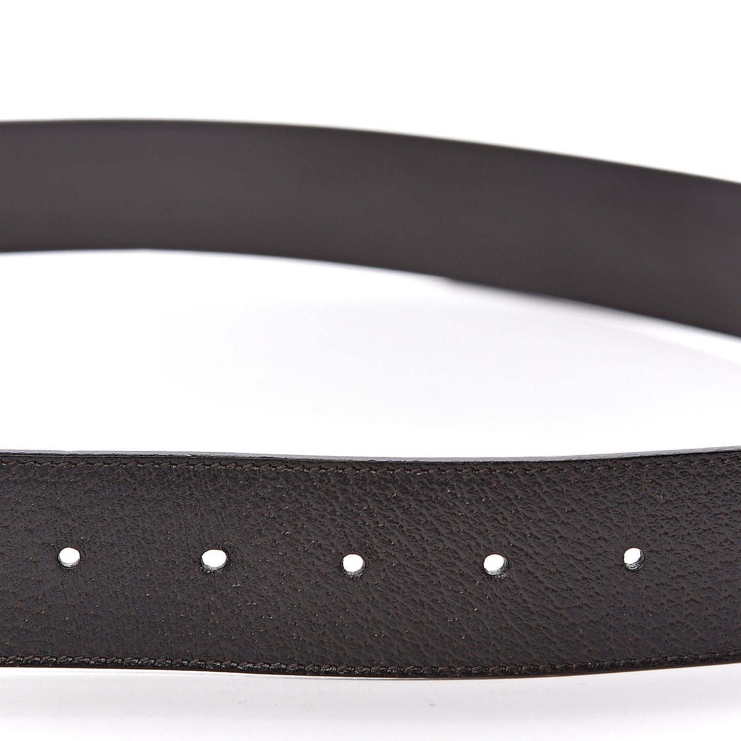 Textured Dollar Calfskin Nickel Double G 40mm Belt 105 42 Dark Cocoa