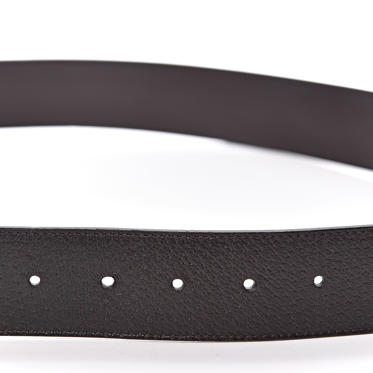 Gucci Textured Dollar Calfskin Nickel Double G 40mm Belt 105 42 Dark Cocoa 6 of 6