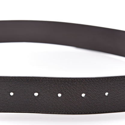 Gucci Textured Dollar Calfskin Nickel Double G 40mm Belt 105 42 Dark Cocoa 6 of 6