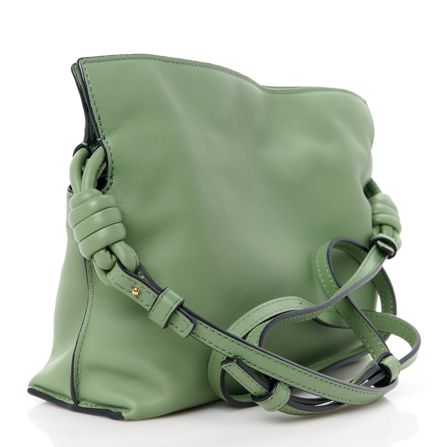 Calfskin Mini Flamenco Knot Clutch Rosemary