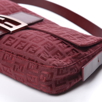 Fendi Zucchino Baguette Burgundy 6 of 8