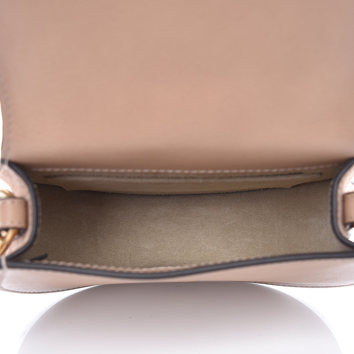 Calfskin Suede Small Nile Bracelet Bag Biscotti Beige