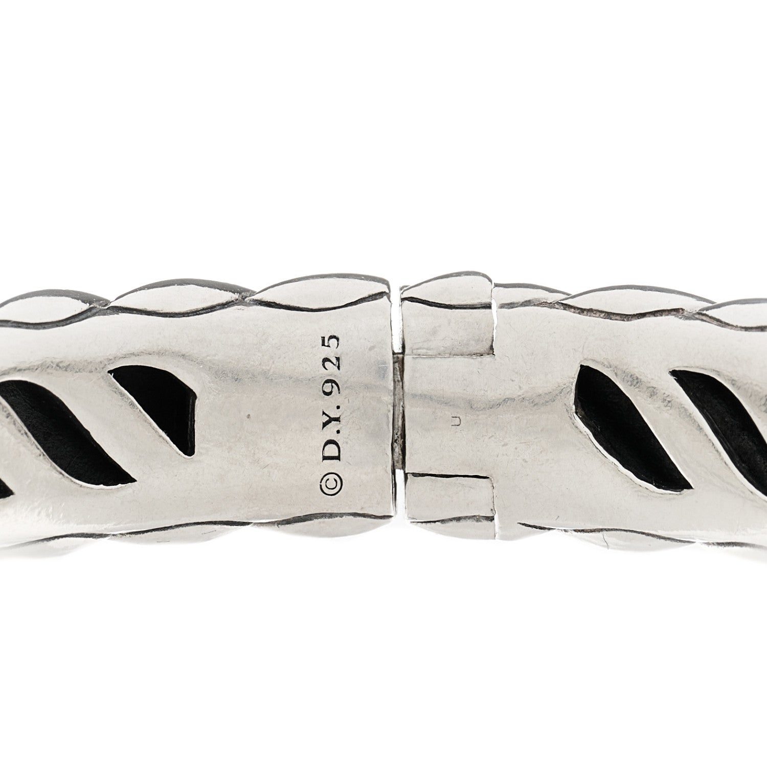 David Yurman Sterling Silver 10mm Sculpted Cable Bangle Bracelet 3 of 3