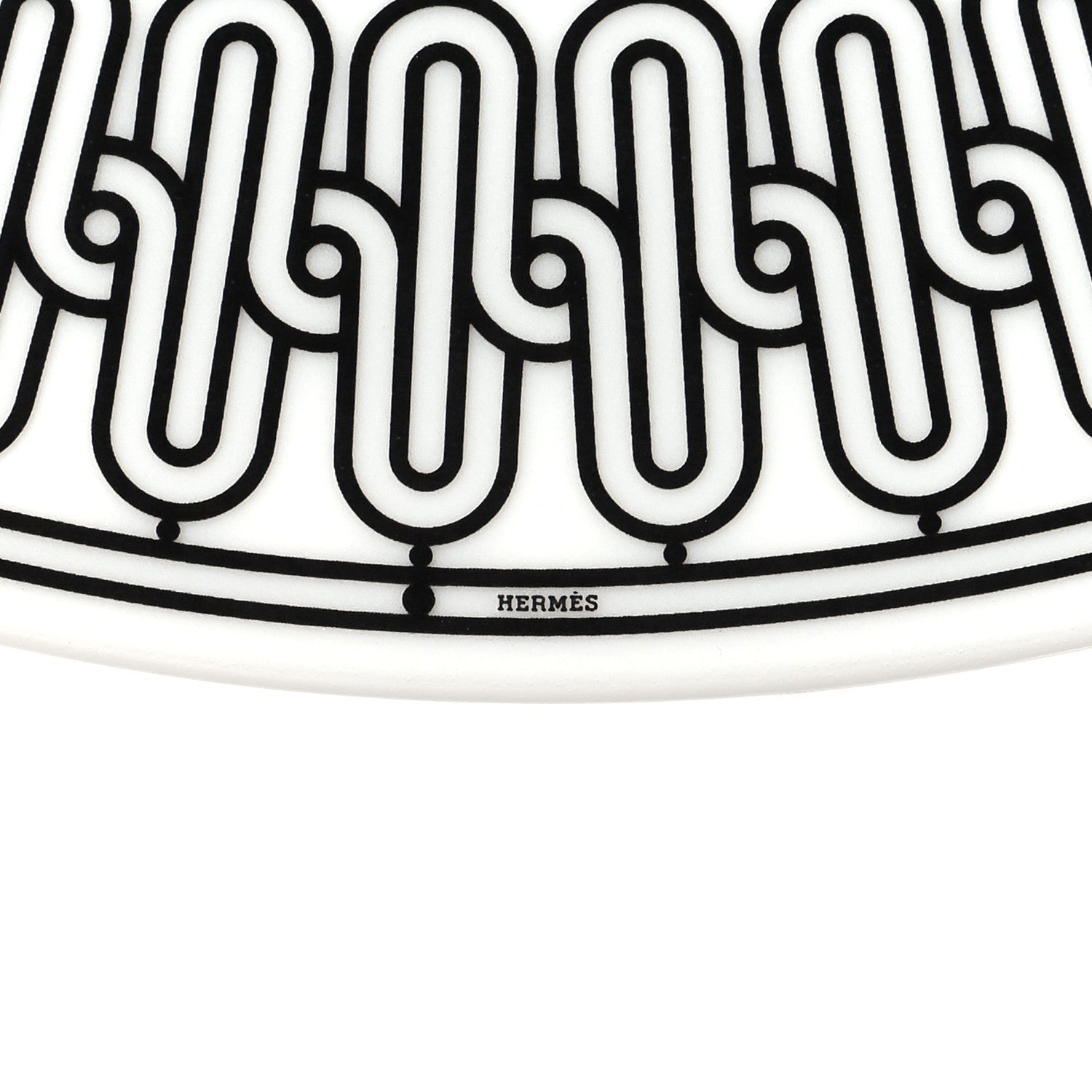 Hermes Porcelain H Deco Dessert Plates Set of 2 Black White 4 of 7