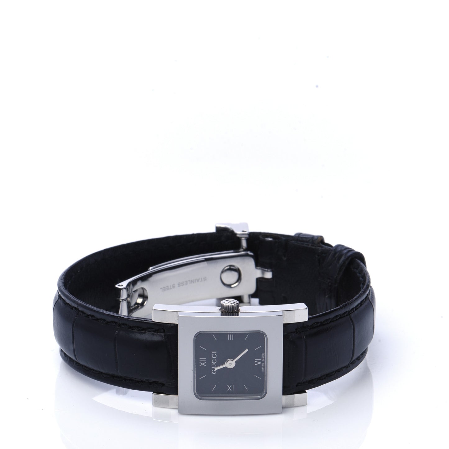 Stainless Steel Calfskin 19mm 7900P Quartz Watch Black