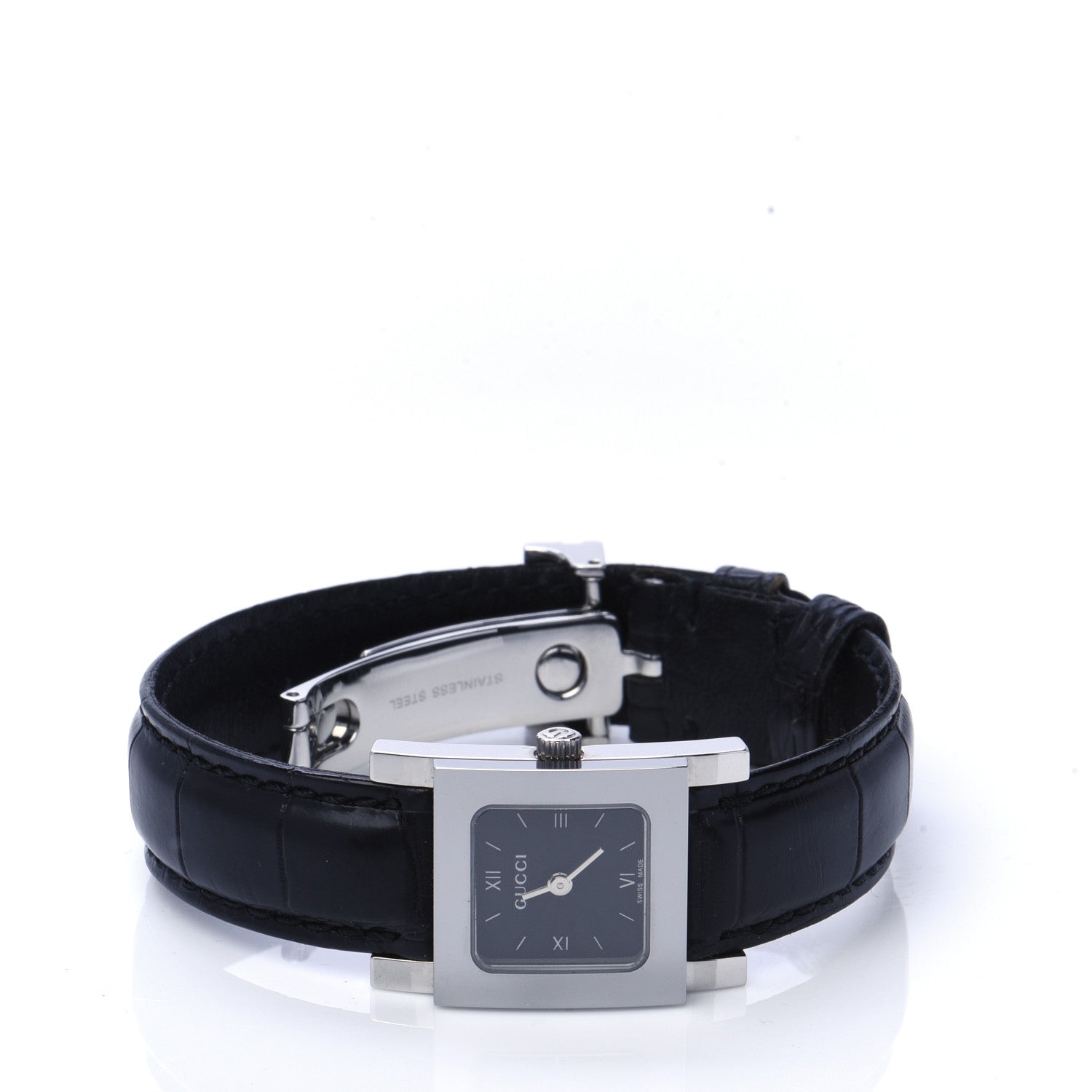 Gucci Stainless Steel Calfskin 19mm 7900P Quartz Watch Black 2 of 5
