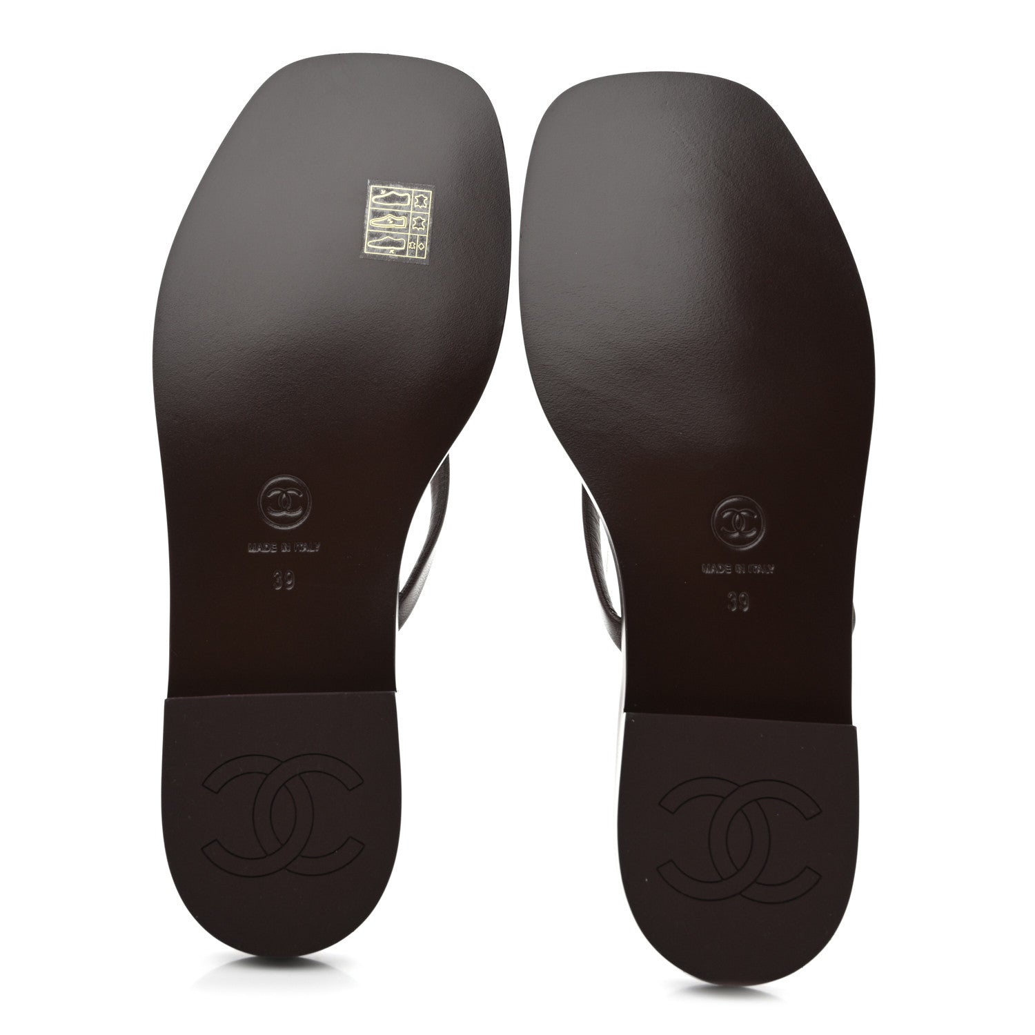Chanel Goatskin Times Square Thong Sandals 39 Brown 6 of 10