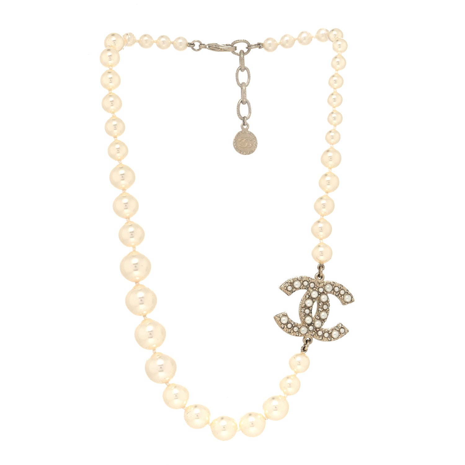 Chanel Pearl CC 100th Anniversary Necklace Light Gold 3 of 5
