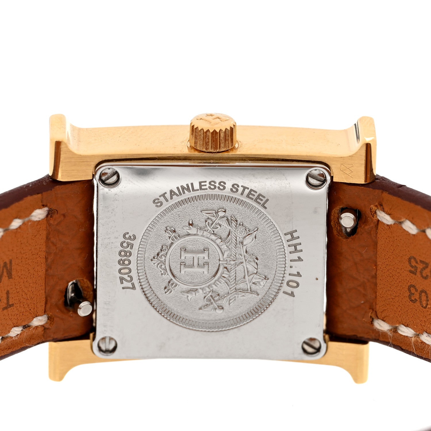 Hermes Stainless Steel Epsom 17.2mm Heure H Hour Quartz Watch Gold 4 of 5