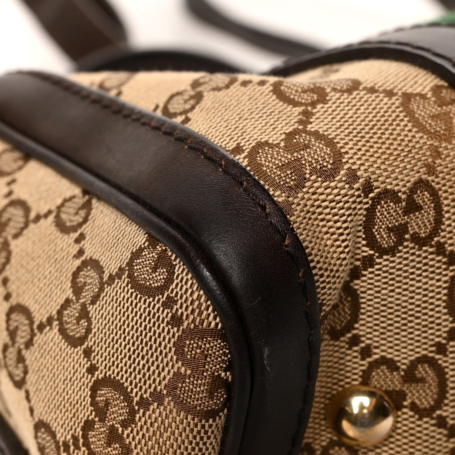 Gucci Monogram Vintage Web Small Boston Dark Brown 9 of 12