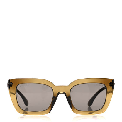 Chanel Acetate Square Sunglasses 5509-A Khaki 2 of 8