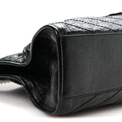 Saint Laurent Crinkled Calfskin Matelasse Monogram Medium Niki Shopper Tote Black 9 of 10