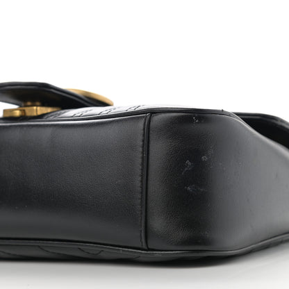 Gucci Calfskin Matelasse Small GG Marmont Shoulder Bag Black 9 of 13