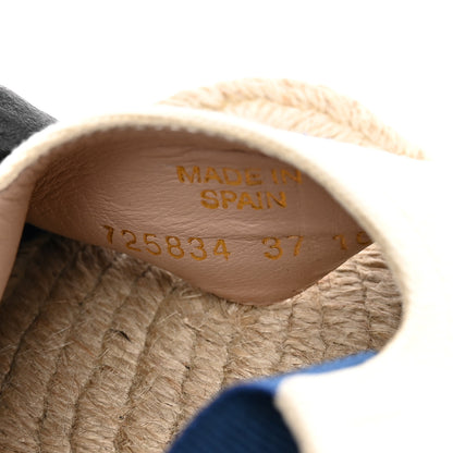 Gucci Canvas GG Ankle Wrap Platform Espadrille Wedges 37 Mystic White Royale Blue 9 of 12