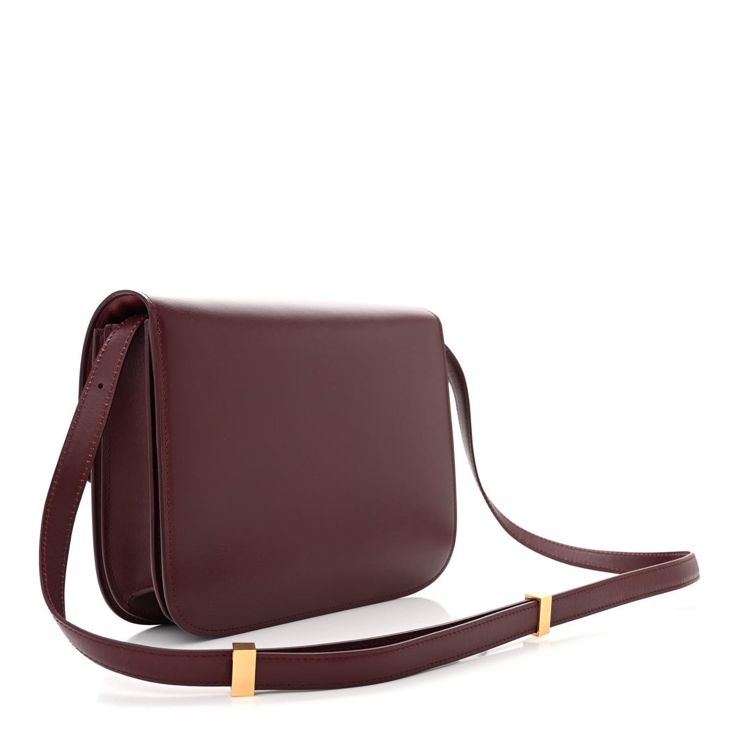 Box Calfskin Medium Classic Box Flap Bag Burgundy