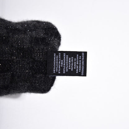 Chanel Cashmere Viscose CC Arm Warmers Grey Navy 4 of 6